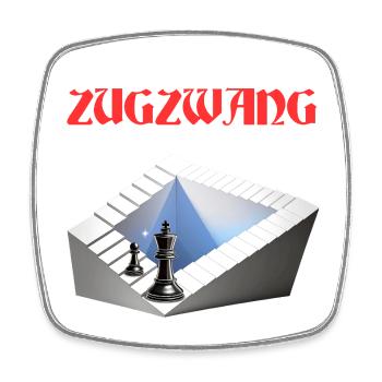 ZUGZWANG, Echecs, stratégie et art optique - Magnet carré - blanc - Devant