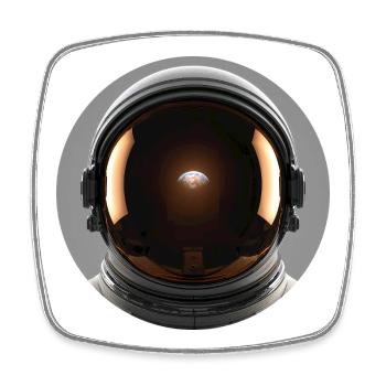 Earth view in a spacesuit - Square fridge magnet - white - Front