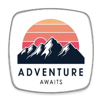 Adventure awaits - Square fridge magnet - white - Front