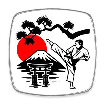 Karate Nature - Square fridge magnet - white - Front