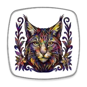 Colorful Lynx Power – Magic of the Wild - Square fridge magnet - white - Front