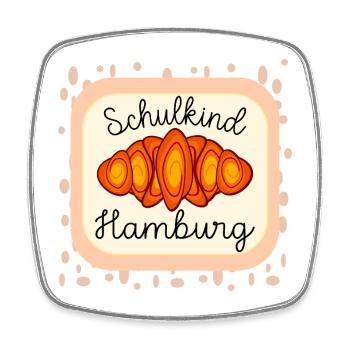 HALLO SCHULKIND HAMBURG SCHULE FRANZBRÖTCHEN - Viereckiger Kühlschrankmagnet - Weiß - Vorne