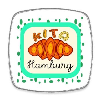 KITA KIND HAMBURG FRANZBRÖTCHEN - Viereckiger Kühlschrankmagnet - Weiß - Vorne