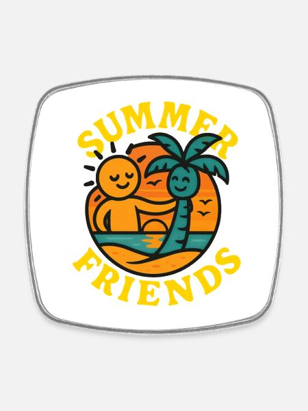 Summerfriends - Square fridge magnet - white