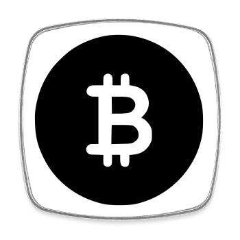 Bitcoin Black Icon - Square fridge magnet - white - Front