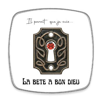 Lucky Ladybug - Square fridge magnet - white - Front