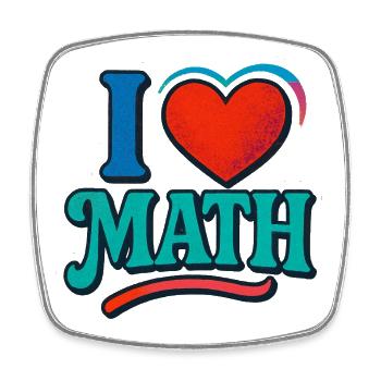 Liebe für Mathe-Herz-Design - Viereckiger Kühlschrankmagnet - Weiß - Vorne