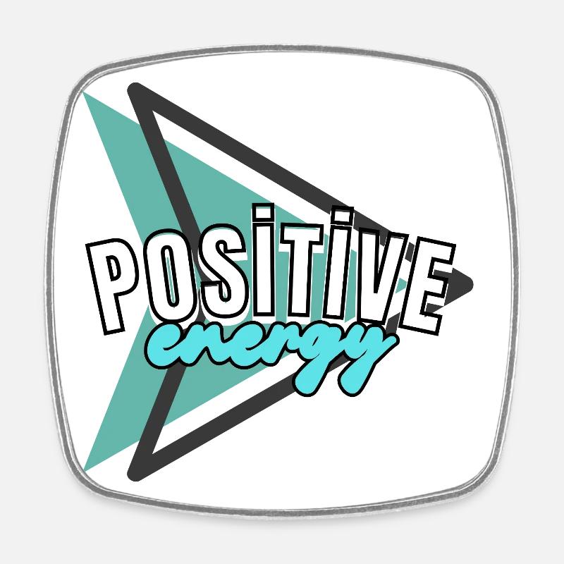 Positiver Energi - Viereckiger Kühlschrankmagnet - Weiß