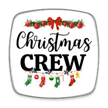 christmas crew, marry christmas - Square fridge magnet - white - Front