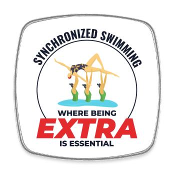 Synchronschwimmen, wo man extra ist - Viereckiger Kühlschrankmagnet - Weiß - Vorne