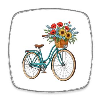 Bicycle - Square fridge magnet - white - Front