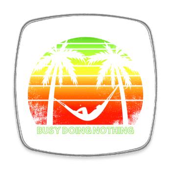 Onda Tropical Silhouette relaxante - Magnet carré - blanc - Devant