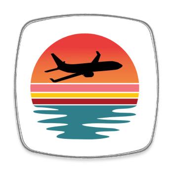 Travel Lover T-Shirt with Airplane - Square fridge magnet - white - Front