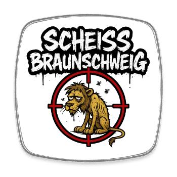 ANTI Braunschweig Old Lion - Square fridge magnet - white - Front