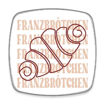 SCHRIFTZUG FRANZBRÖTCHEN GEBÄCK HAMBURG - Viereckiger Kühlschrankmagnet - Weiß - Vorne