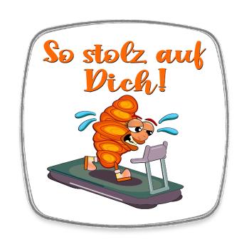 STOLZ AUF DICH LAUFEN CARDIO LAUFBAND - Viereckiger Kühlschrankmagnet - Weiß - Vorne
