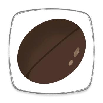 Minimalist Coffee Bean Illustration - Square fridge magnet - white - Front