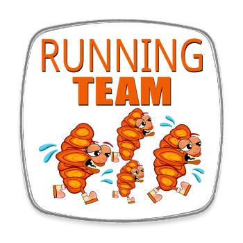 RUNNING TEAM CROISSANTS GROUP - Square fridge magnet - white - Front