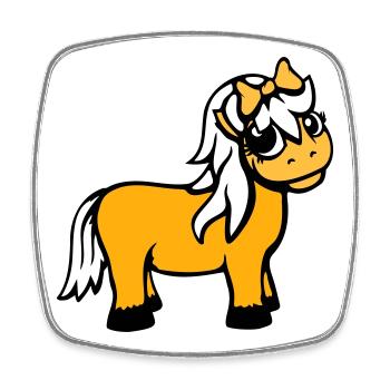 Horse Girl Female Cute Pretty Bow Woman - Square fridge magnet - white - Front