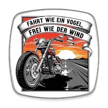 Frei wie der Wind - Viereckiger Kühlschrankmagnet - Weiß - Vorne