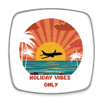 Sunset Airplane Vacation Design - Square fridge magnet - white - Front