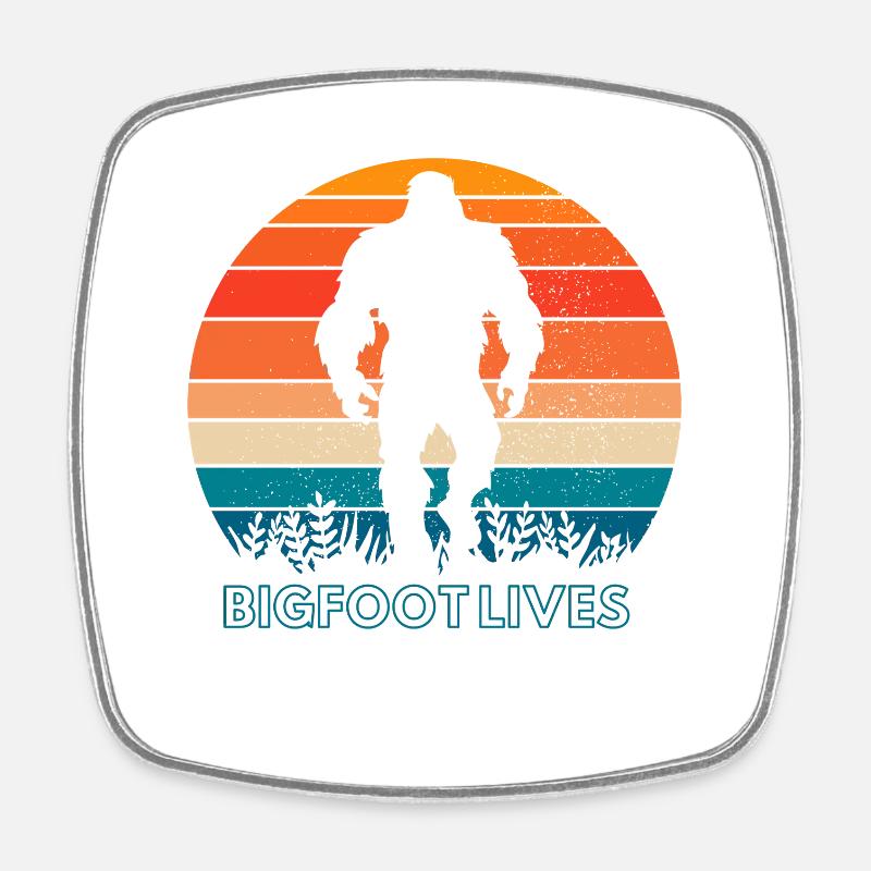 Bigfoot Live Vintage Sunset Design - Square fridge magnet - white