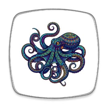 Octopus - Viereckiger Kühlschrankmagnet - Weiß - Vorne