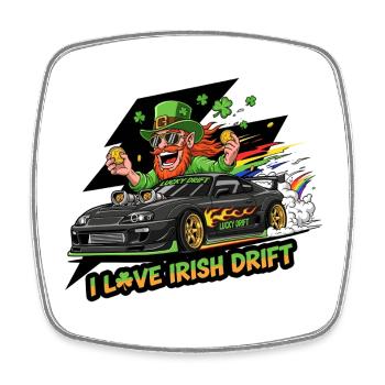 Irisches Drift Celebration T-Shirt - Viereckiger Kühlschrankmagnet - Weiß - Vorne