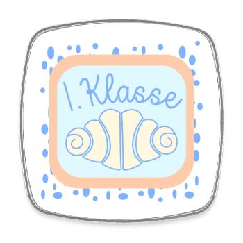 Franzbrötchen Schulkind 1. Klasse - Viereckiger Kühlschrankmagnet - Weiß - Vorne