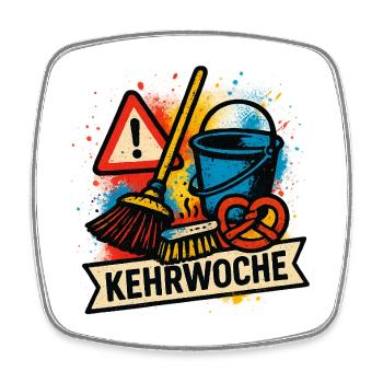 Typical Swabian sweeping week - Square fridge magnet - white - Front