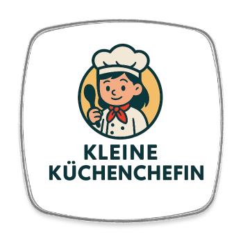 Kleine Küchenchefin Logo Design - Viereckiger Kühlschrankmagnet - Weiß - Vorne