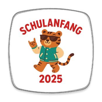 Back to school 2025 Tiger - Square fridge magnet - white - Front