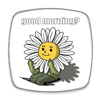 good morning? sunflower - Square fridge magnet - white - Front