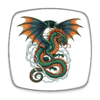 Dragon - Viereckiger Kühlschrankmagnet - Weiß - Vorne