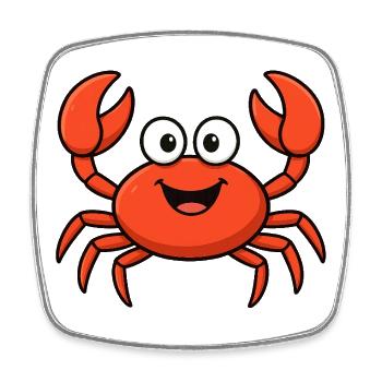 Homard de dessin animé joyeux - Magnet carré - blanc - Devant