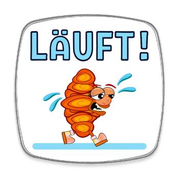 LAUFEN LÄUFT JOGGEN FRANZBRÖTCHEN - Viereckiger Kühlschrankmagnet - Weiß - Vorne