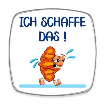 LAUF MOTIVATION JOGGEN FRANZBRÖTCHEN - Viereckiger Kühlschrankmagnet - Weiß - Vorne