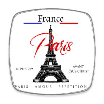 Paris Stadt der Liebe  - Viereckiger Kühlschrankmagnet - Weiß - Vorne