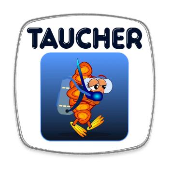 TAUCHEN TAUCHER FRANZBRÖTCHEN - Viereckiger Kühlschrankmagnet - Weiß - Vorne
