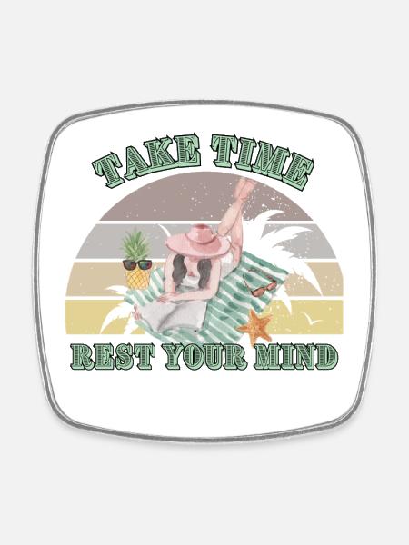 Relaxing summer break - Square fridge magnet - white