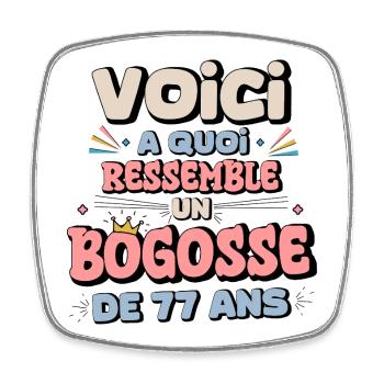 77th Birthday Humor - Square fridge magnet - white - Front