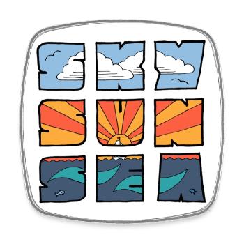 Sky Sun Sea - Square fridge magnet - white - Front