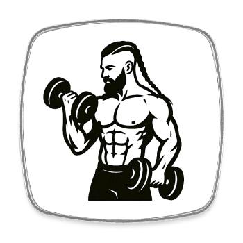 Muskelkraft beim Hanteltraining #nordicwarrior - Viereckiger Kühlschrankmagnet - Weiß - Vorne