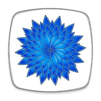 Mandala Kornblume in leuchtendem Blau - Viereckiger Kühlschrankmagnet - Weiß - Vorne