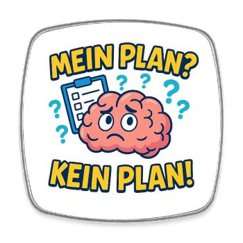 Gedankenchaos Motiv - Viereckiger Kühlschrankmagnet - Weiß - Vorne