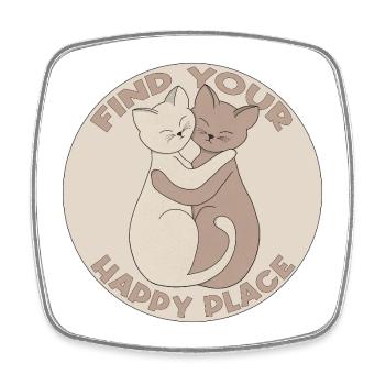 Find your happy place - Square fridge magnet - white - Front