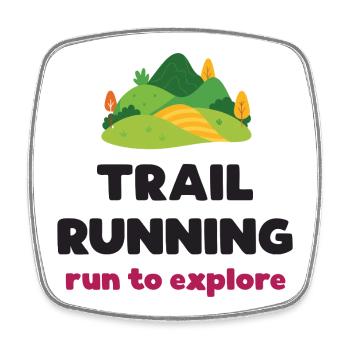 Trail Running - Run to Explore - Square fridge magnet - white - Front