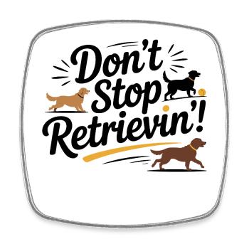 Jeu de mots pour les amoureux des chiens retrievers - Magnet carré - blanc - Devant