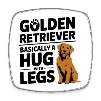 Golden Retriever Hug With Legs - Square fridge magnet - white - Front