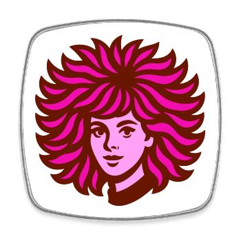 Great Hair pink - Square fridge magnet - white - Front